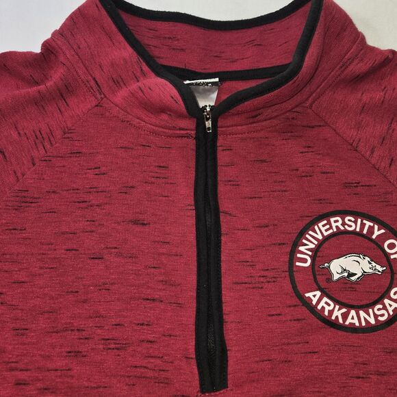 Arkansas Razorbacks Womens 1/4 Zip Pullover Fleece Crimson Red SZ XL - Picture 5 of 6
